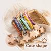 Pacifier Clip Babies Nipple Holder Pacifier Chain Dummy Holder Pacifier Clip Beech Wooden Star Pacifiers for babies Newborn Toys