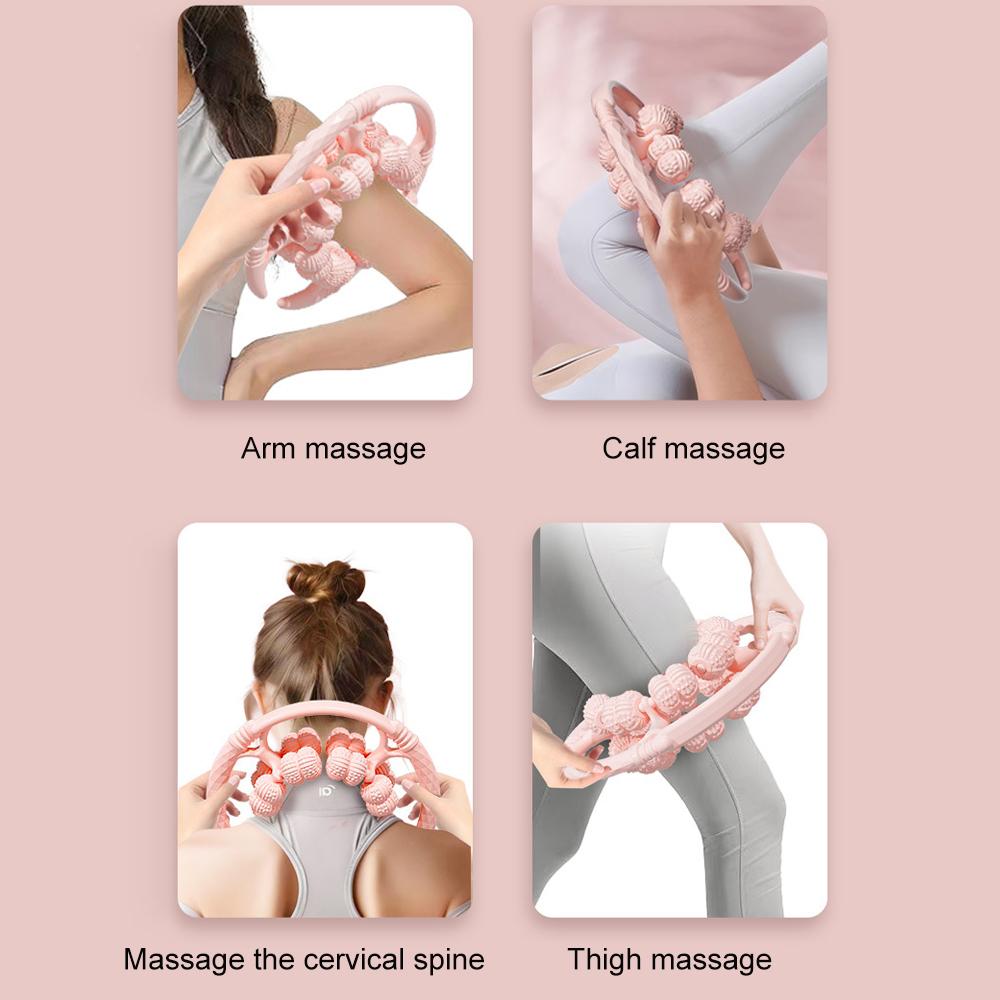 32-Wheel Cellulite Massage Roller Manual Leg Muscle Relax Tool Circular Massager