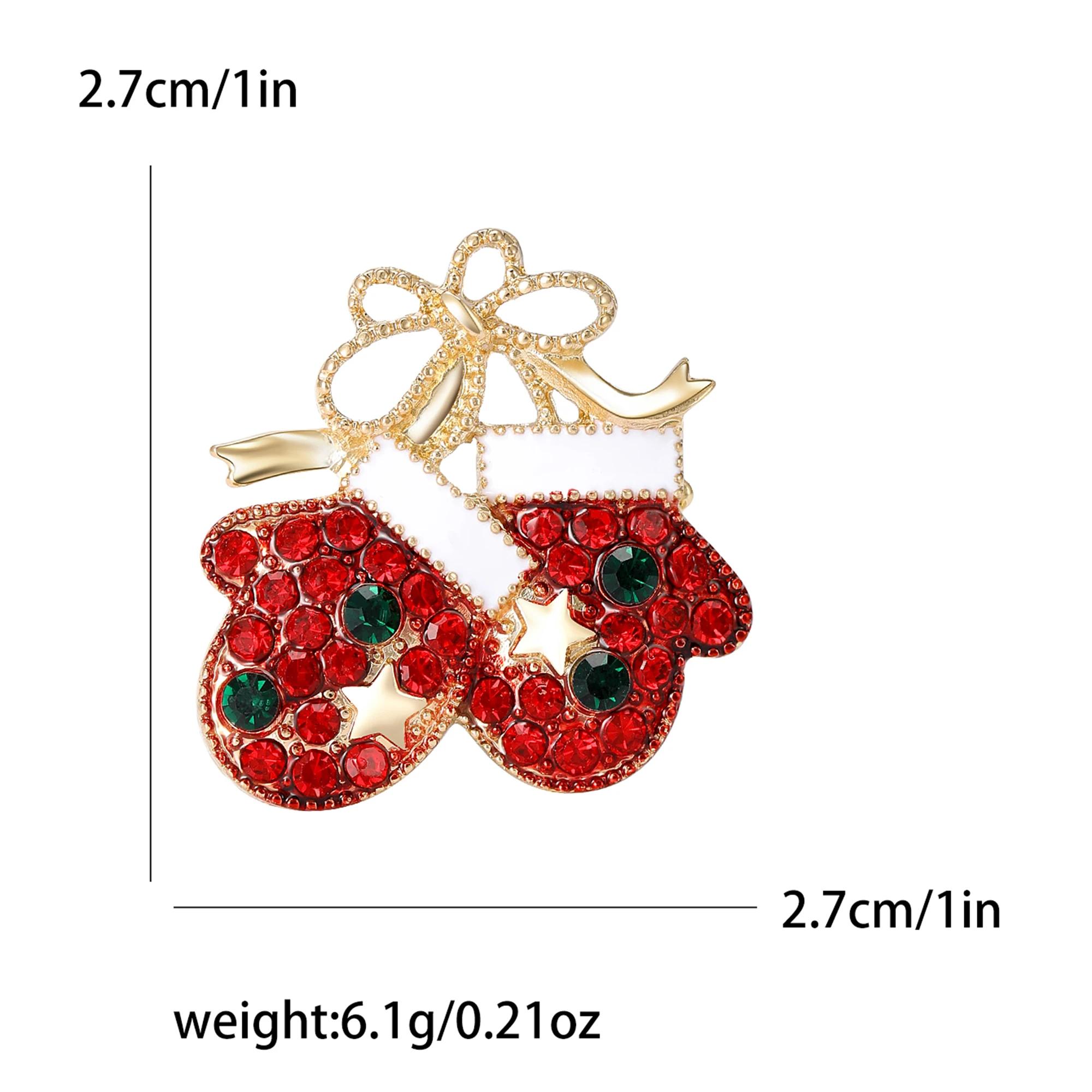 

Christmas Rhinestone Sock Brooches for Women Unisex Shoes Hat Daily Pins Event Party Backpack Decoration Clothes Accessories