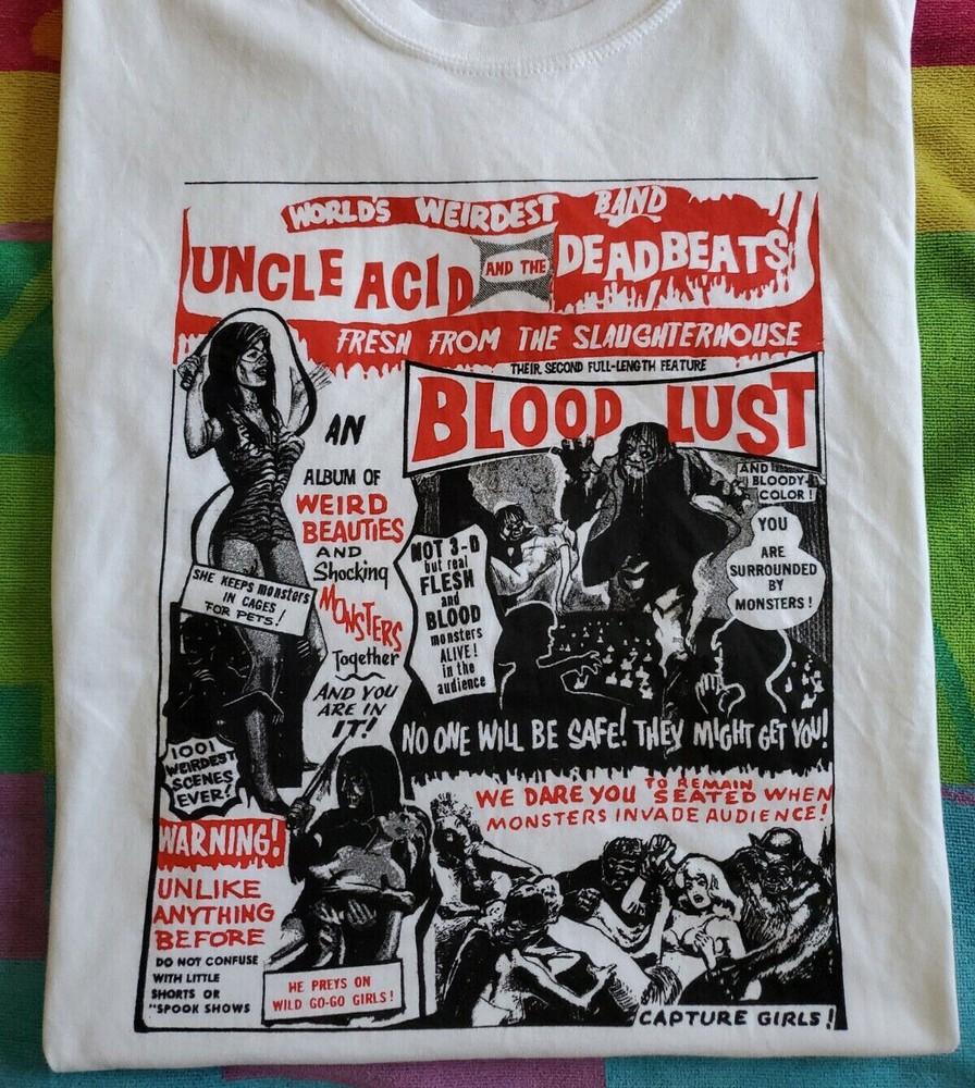 РЕДКИЙ Uncle Acid & The Deadbeats Самая Странная Группа Мира Белая Футболка Все Размеры Унисекс XXXL