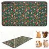 1PCS Green Mushroom Patterned Liners for Guinea Pig Cages - Washable Reusable Highly Absorbent Suitable for Rabbits Hamsters