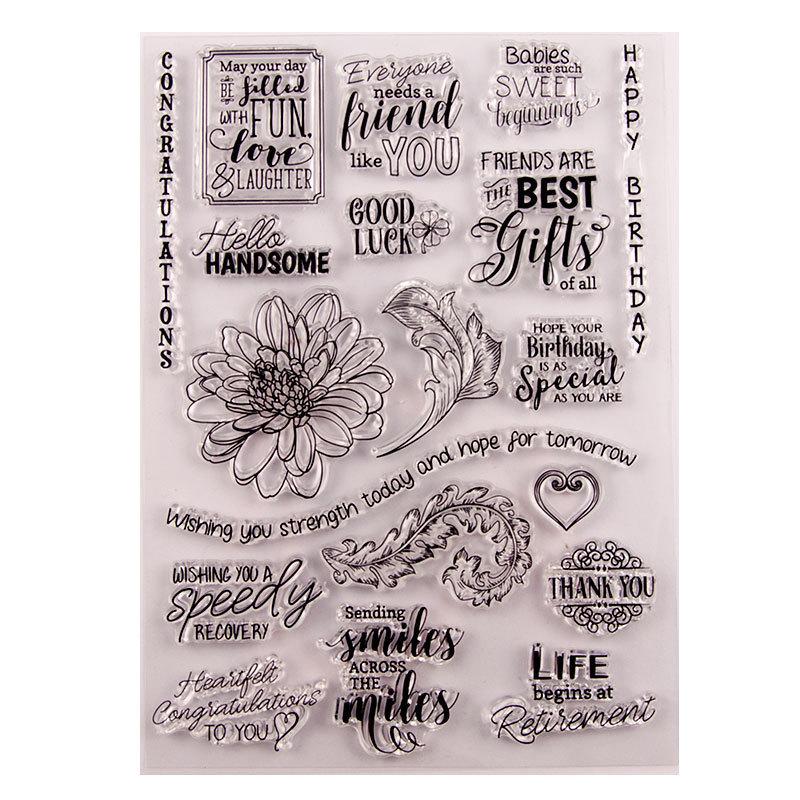 Clear Stamps for Card Making Transparent Stamps Clear for Paper Card Photo Album and DIY Scrapbooking Crafting Supplies