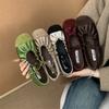 French retro pleated lace-up flat Mary Jane shoes shallow mouth single shoes women's evening wind round head one pedal ballet shoes