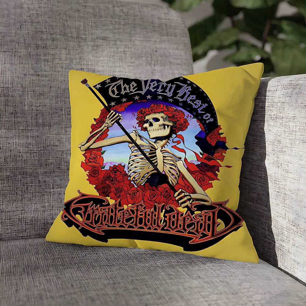 G-Grateful Rock D-Dead Throw Pillow Case For 30x30cm 40x40cm 45x45cm 50x50cm 55x55cm Square Sofa Pillowcase Shell