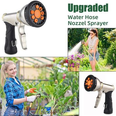 Heavy Duty Hose Nozzle 9 Adjustable Spray Patterns Hose Sprayer Handheld Hose Nozzle Spray Slip Resistant Water Sprayer for Cleaning Watering