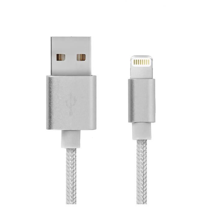 Lot de 10 Cable de charge résistant 1 Mètre chargeur pour iPhone 11 6.1" Couleur Argent - Marque Yuan Yuan