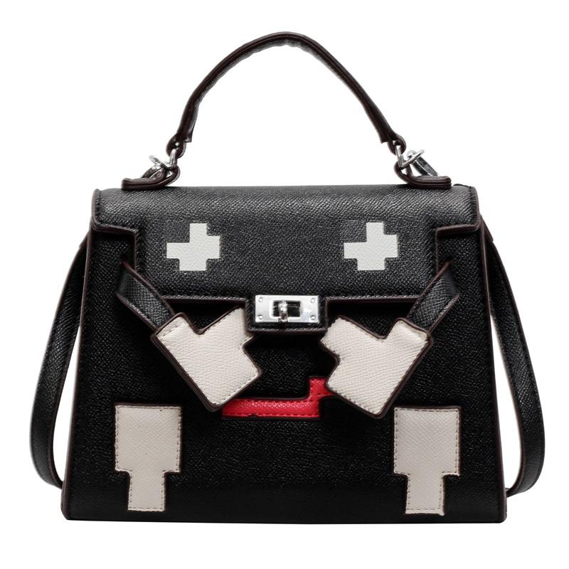 Mosaic doll bag Kelly bag retro shoulder handbag female personality niche design