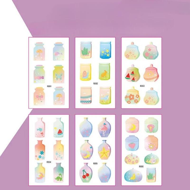 6Pcs/set Kids Space Themed Temporary Tattoos Fantasy Planet Designs Fun Preschool Party Favors Stickers