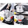 7L double-handle pressure cooker, made of thickened aluminum and stainless steel, includes steaming rack, suitable for all stove
