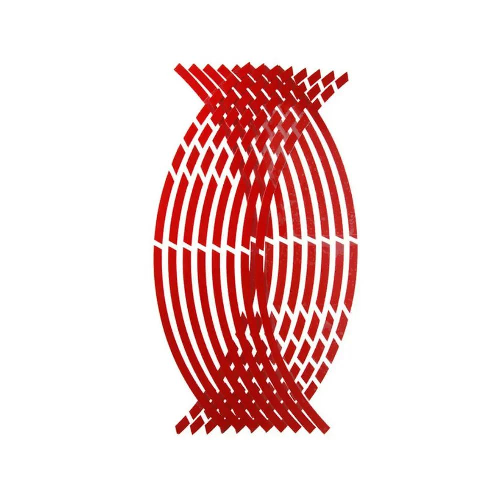 

16 шт. наклеек на автомобильные шины, светоотражающие наклейки на колеса мотоцикла, декоративные наклейки на автомобильные шины, декоративная полоса для экстерьера автомобиля красный