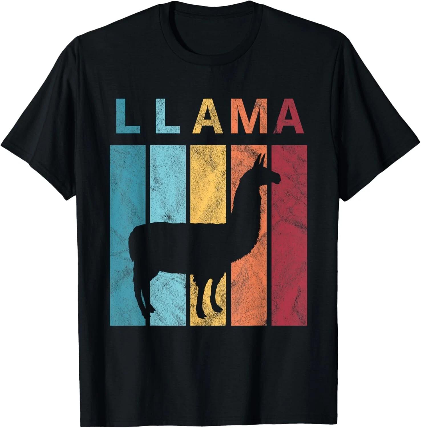 Llama Funny Retro Llama T- Shirt XL