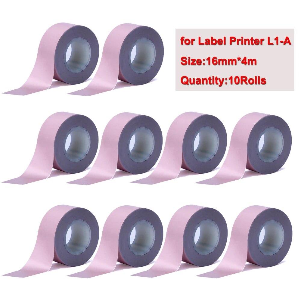 10 Rollen 16 mm x 4 m Etikettenband für MakeID L1 Bluetooth-Thermoetikettendrucker L1-A Pocket Maker Tintenloser Druck DIY-Aufkleber für Zuhause