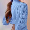 Vintage Cotton White Lace Shirt Tops Loose Casual Blouses Hollow Crochet Floral Blouse Long Sleeve Woman Shirts Blusas 12928