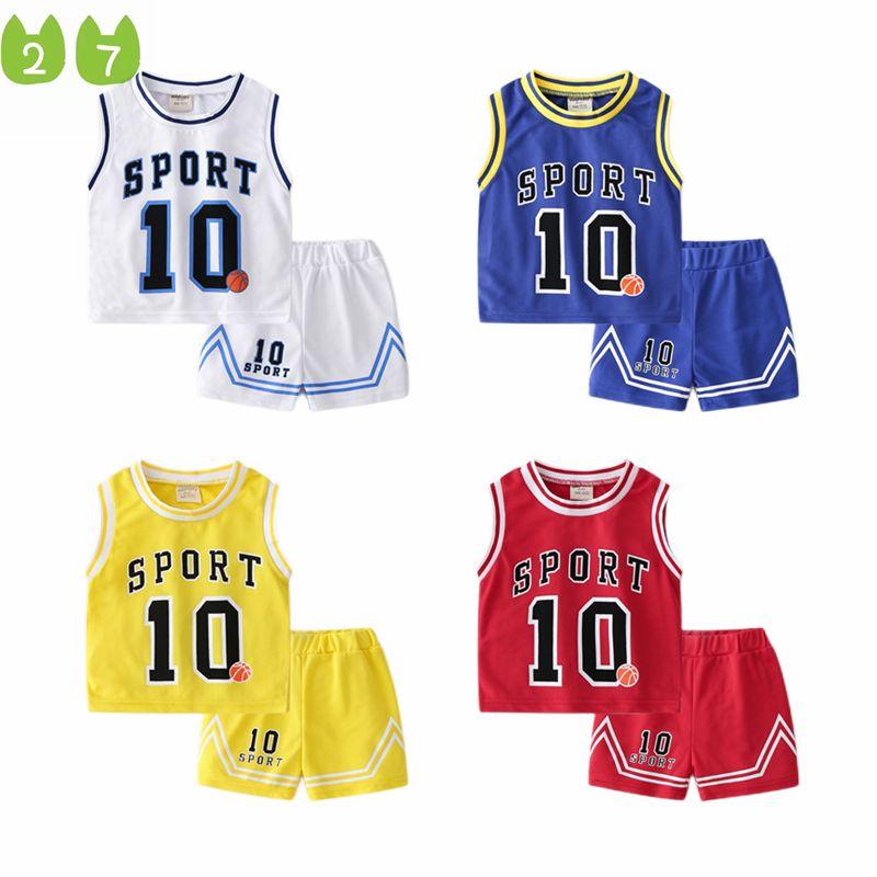 Children's Clothing Summer Children's Thin Sleeveless Sportswear Suit Boys' Mesh Breathable Baby Boys' Vest Jersey Ball Uniform