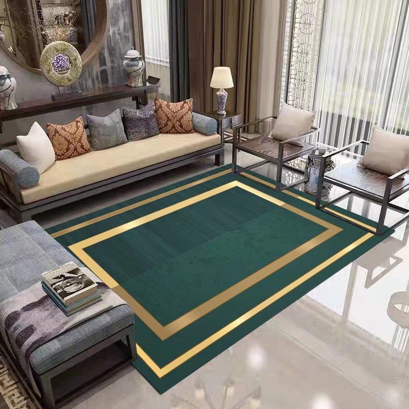 Gold Marble Modern Luxury Living Room Carpet Green Geometric Bedroom Home Non-slip Floor Mat Washable Cloakroom Large Area Rugs