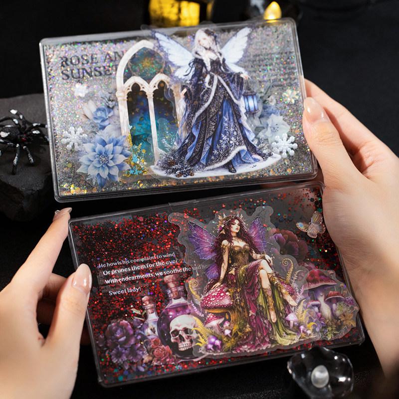 Autocollant PET Découpé 'Gothic Dance with Darkness' pour Journaling