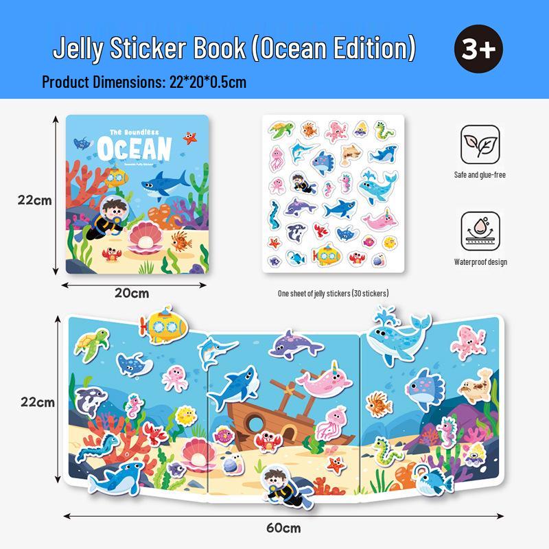 Kids' Educational Bubble Sticker Book: Animals, Dinosaurs & Transportation