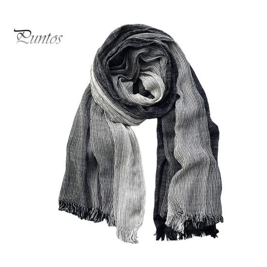 

Женский шарф в стиле пэчворк с цветной отделкой из кисточек, шаль с морщинами, мягкий, удобный, терморегулирующий шарф, аксессуар для одежды чёрный