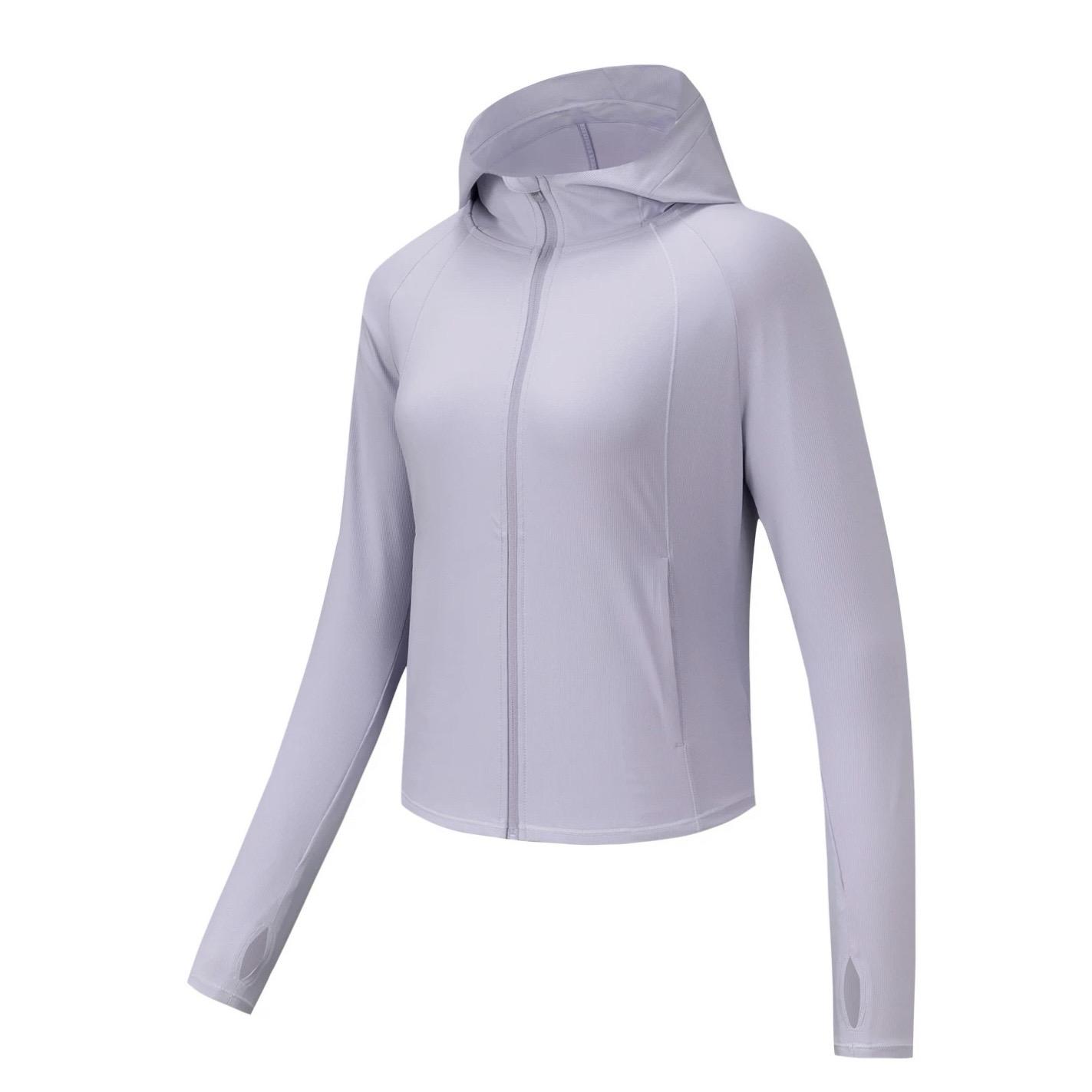 Anta Light Shield Comfortable Simple Breathable Hooded Versatile Casual Slim Fit Sun Protection Jacket Women jackets Light-Purple Gray 162627709-6 S