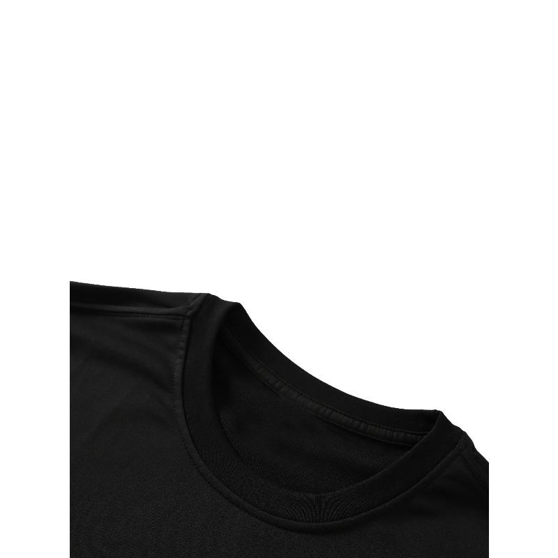 European sizes Men's Black Cyrillic Graphic T-Shirt - Summer Short Sleeve Round Neck Casual Shirt with Russian Text Print