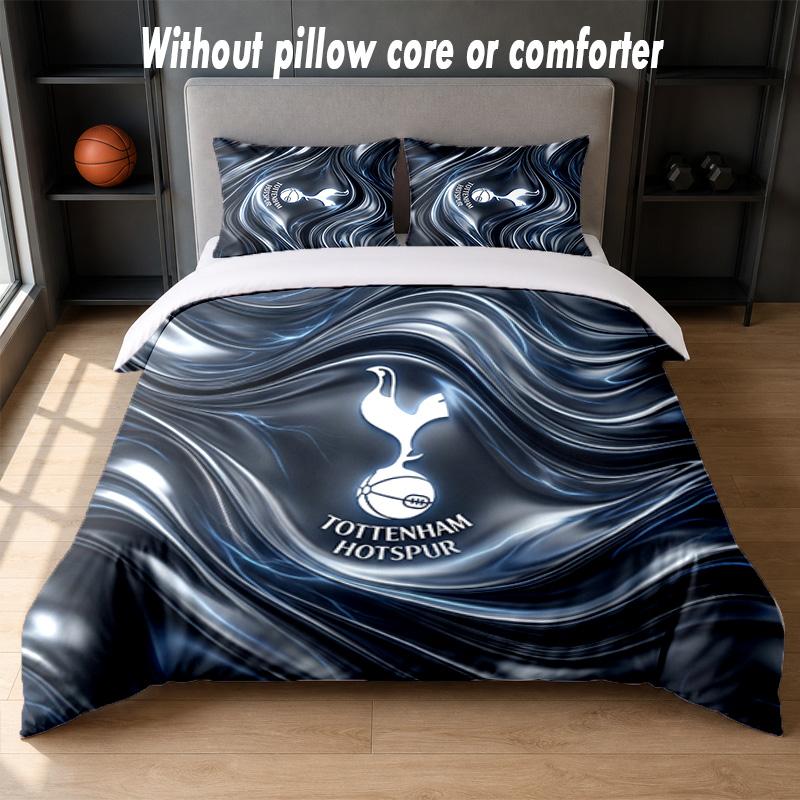 Tottenham Hotspur Design Bed Bedding Set 1 Duvet Cover + 2 Pillowcases Soft Breathable Household Bed Linens