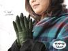 leather gloves with cashmere touchscreen compatible [CarronSelect] Italian-made women's lining, (Dark Green, S)