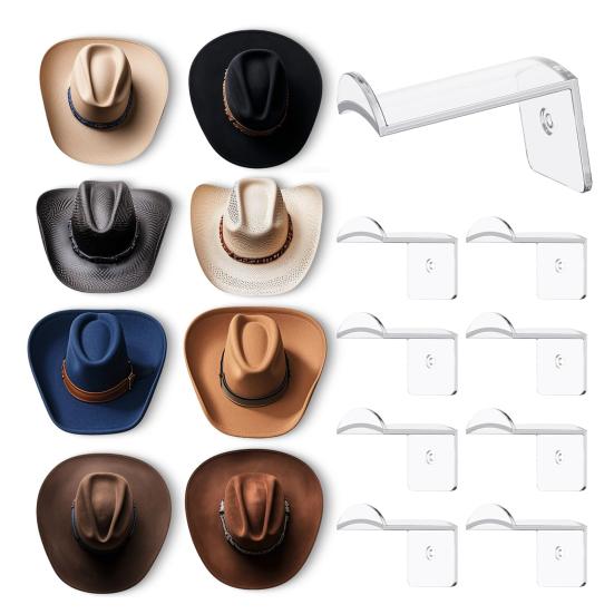 4/8Pcs Hat Hooks Cowboy Hat Racks Easy Installation Strong Adhesive Wall
