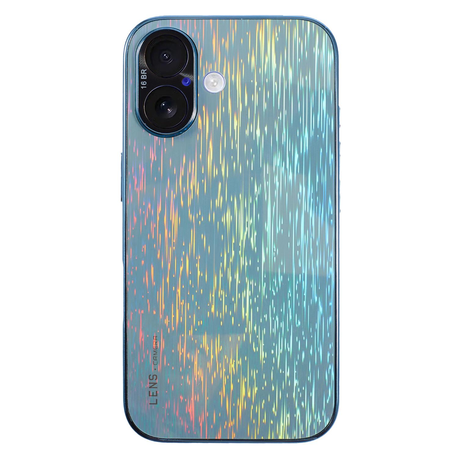 

For iPhone 16 Colorful Phone Case Ultra Slim Dropproof Hard PC Back Cover - Sky Blue