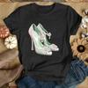 New Funny High Heel Printed T-Shirts Fashion Women Short Sleeve Cool Summer Casual Tops High Heel Female Shirt Tees(Premium T-sh
