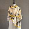 Winter Cashmere Scarf Women Luxury Flowers Print Female Shawl Wrap Scarves Lady Thick Warm Blanket Gift Echarpe Pashmina