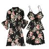 Sexy Wireless  Rimless Pajamas Lace Nightdress Silk Underwear Women Sleepwear