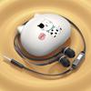Wired Earphone In-ear Universal HiFi Stereo Noise Reduction Headphone with Cartoon Cat Ear