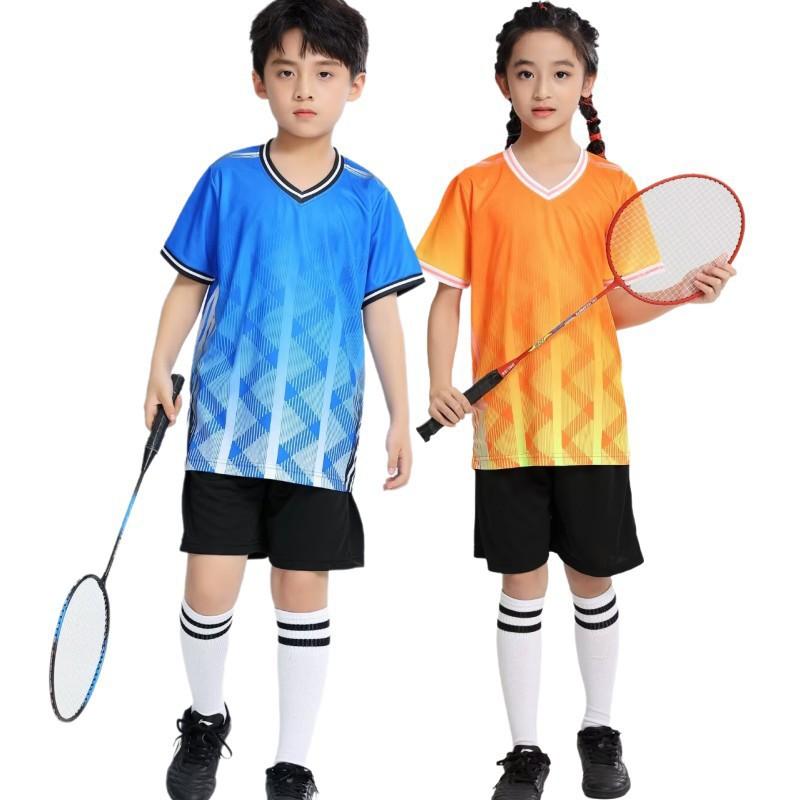 Kids Sports Jerseys Badminton Table Tennis Volleyball Training Breathable Activewear Boys Girls