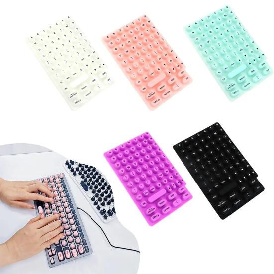 70 Pcs Keyboard Sticker for Long Nails Universal Nail Art Keyboard Bubbles Self-Adhesive Silicone