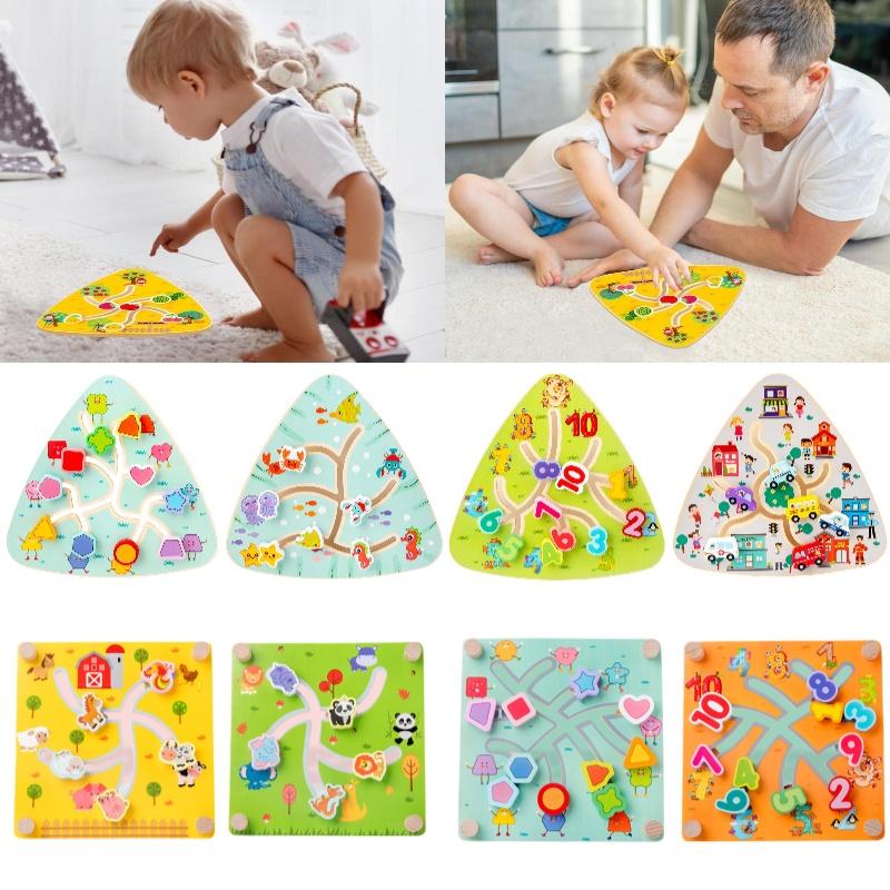 Children's Wooden Track Maze Toy For Brain Training And Logic Thinking Ages 1-3