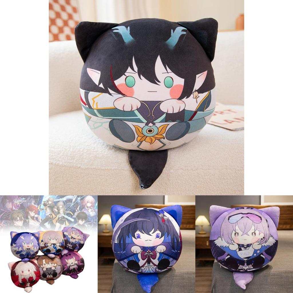 Adorable Anime Character Plush Pillow Keychain Set With Soft Pp Cotton Filling And Short Plush Material