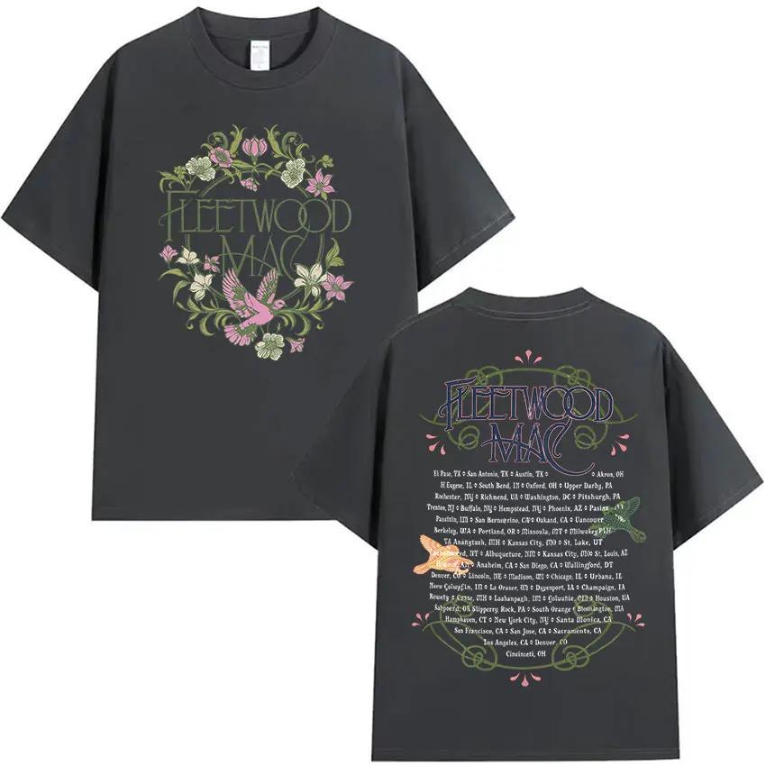 Rock Band Fleetwood Mac Album Musical 2026 T-shirt Imprimé Unisexe Femme Esthétique Rétro Mode Coton Manches Courtes T-shirts Streetwear