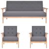 Día Y Noche - Día Y Noche 3-Piece Sofa Set Dark Gray Fabric
