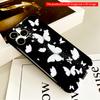 White Butterflies Sparkle On Black Background All Inclusive Film Hard Phone Case, Compatible with iPhone 18 Pro Max 17 16 15 14 13 12 11
