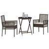 Garden Bistro Set 3 Pcs Brown Poly Rattan