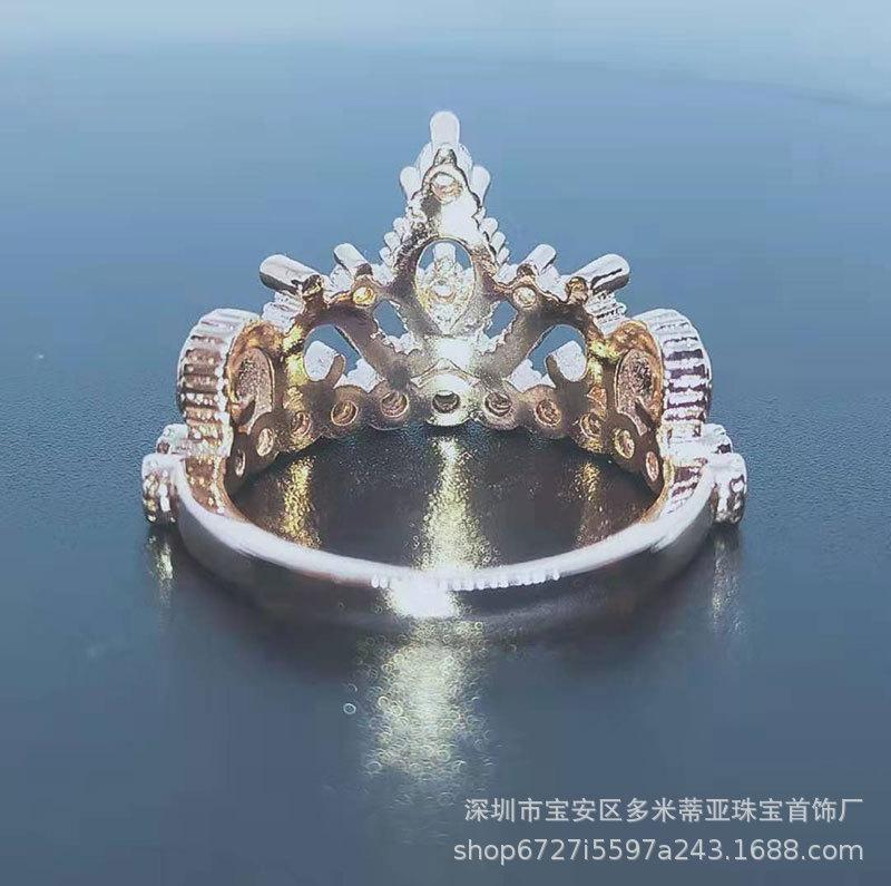 Style jewelry crown series ring fashion women's diamond ring personality high carbon ring
