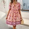 Women's Summer Vacation Printed Short-sleeved Dress