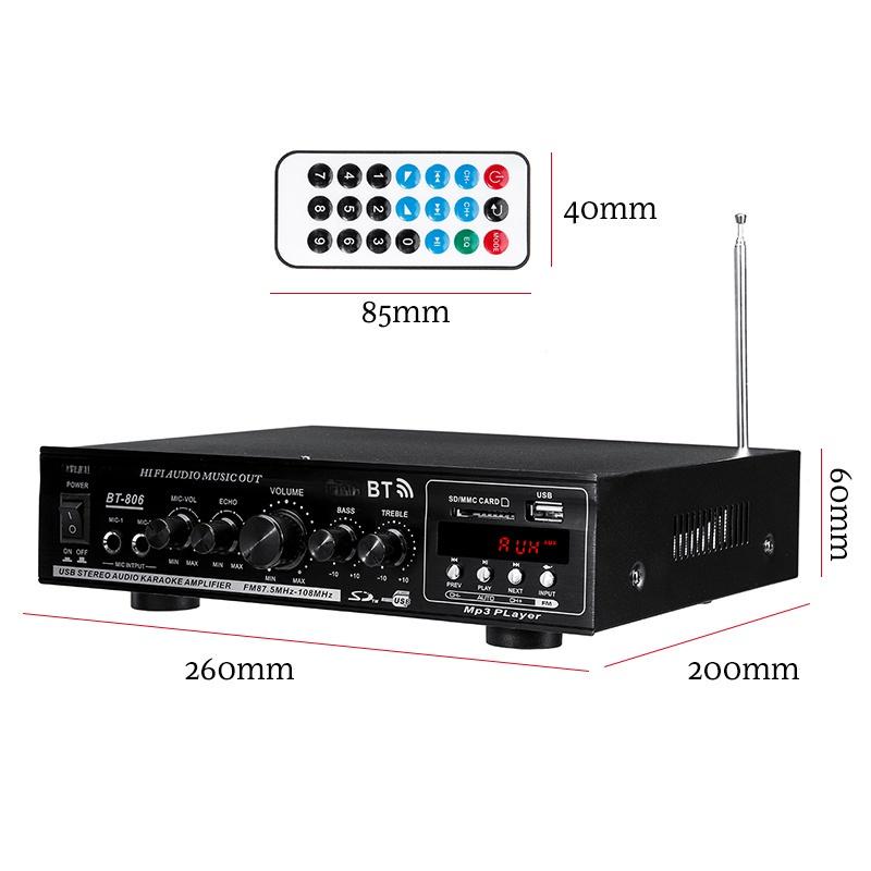 2 Channel Digital Amplifier USB/SD AUX Input 500W HIFI bluetooth Power Amplifier Audio Karaoke Car Home Theater 220V