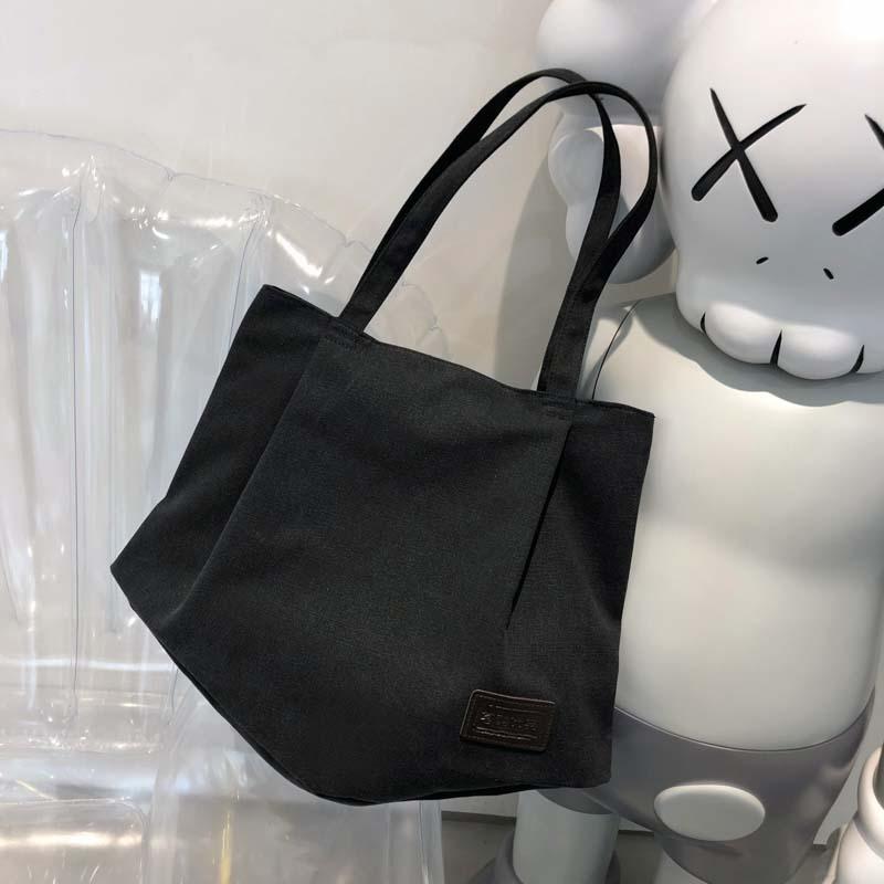 New washed canvas large bag portable shoulder bag large capacity student bag trendy bag