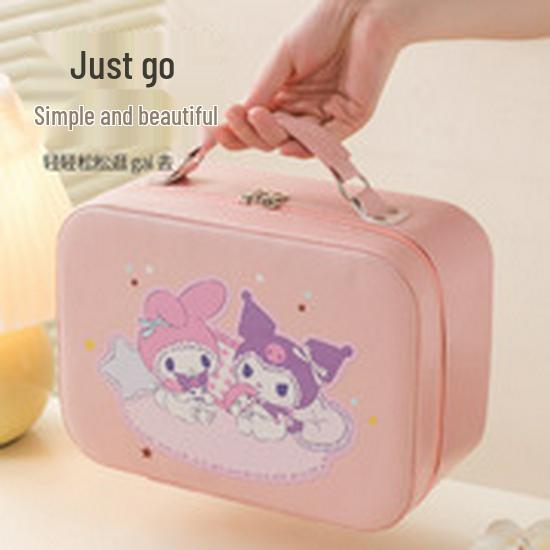 Přenosná víceúčelová plátěná kosmetická taška - Dětské velkokapacitní čtvercové úložné pouzdro