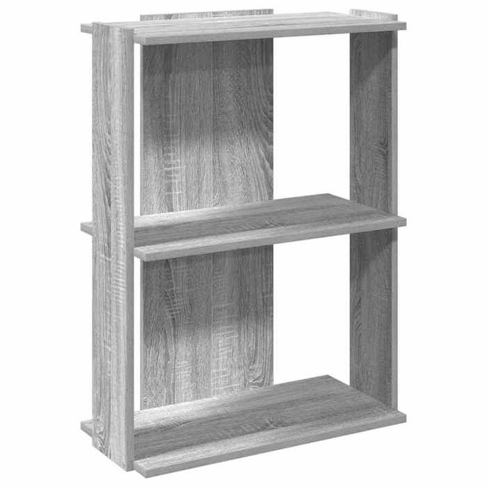 VidaXL Bibliothèque 3 niveaux sonoma gris 60x30x80cm bois d'ingénierie, étagère, étagère à livres, étagère de rangement, 860261