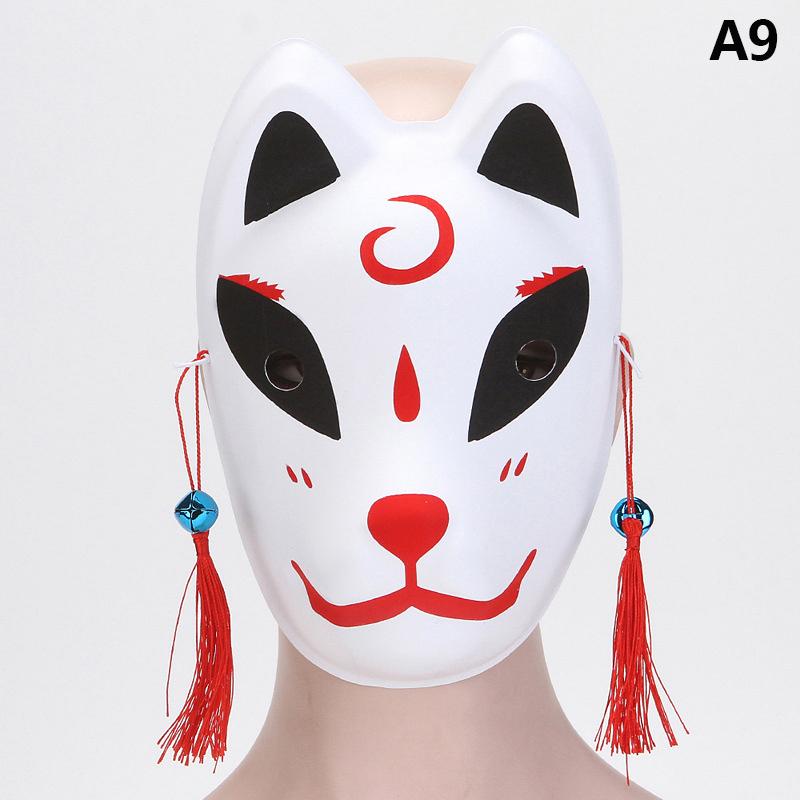 1ks Anime Fox Masky Half Face Cat Mask Masquerade Festival Party Cosplay Rekvizity