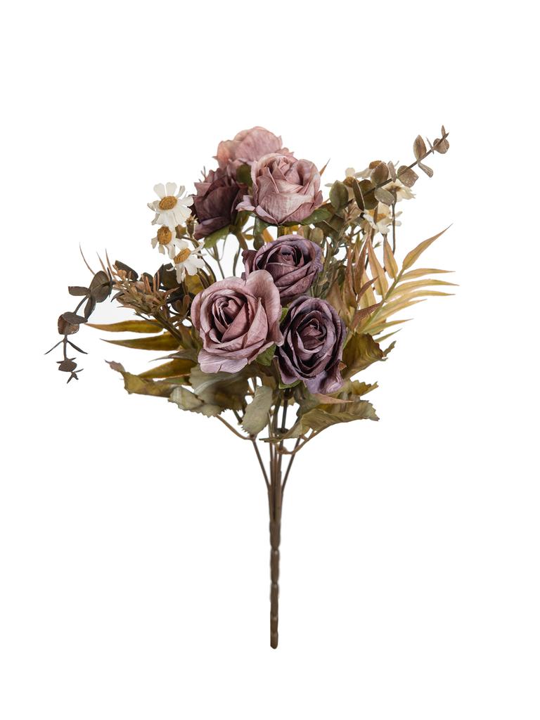 Silk Roses Artificial Flowers Wedding Home Room Dining Table Cala Wreath Beautiful Bridal Bouquets Table Centrepieces DIY Gifts