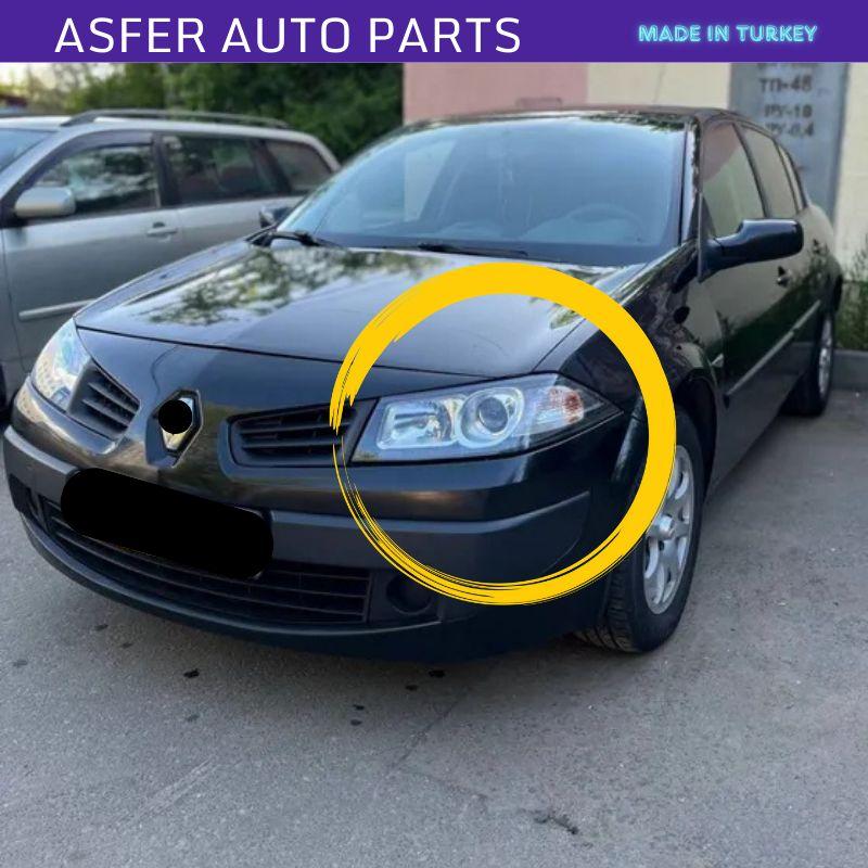 Car Headlight Left Side Black Electric For Renault Megane Mk2 2006-2008 OEM 7701063264