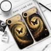 Vortex Black Butterfly For IPhone 17Pro Max 16 17 Pro 15 Pro 14 13 Plus 12 Mini 11Pro Max XR 16E 17 Air Golden Glass Phone Case